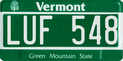 VT license plate LUF548
