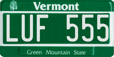 VT license plate LUF555