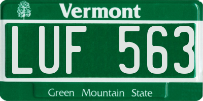 VT license plate LUF563