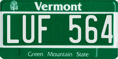VT license plate LUF564