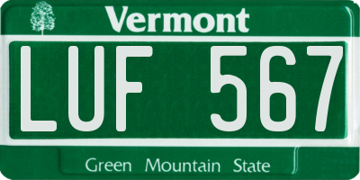 VT license plate LUF567