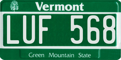 VT license plate LUF568