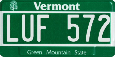 VT license plate LUF572