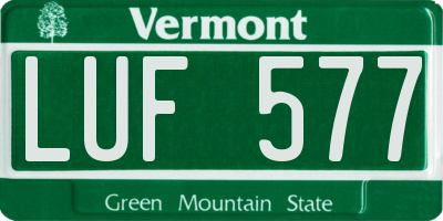 VT license plate LUF577