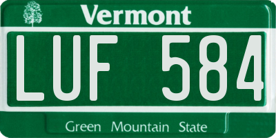 VT license plate LUF584