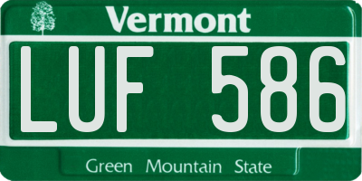 VT license plate LUF586