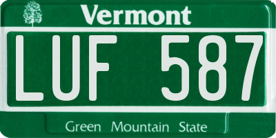 VT license plate LUF587
