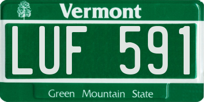 VT license plate LUF591