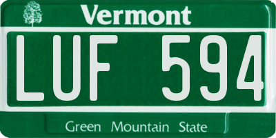 VT license plate LUF594