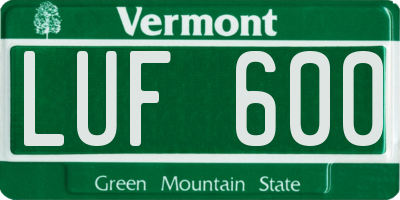 VT license plate LUF600