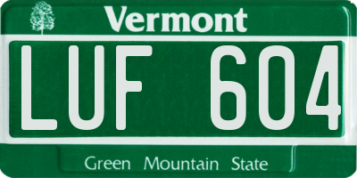VT license plate LUF604