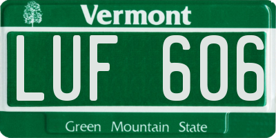 VT license plate LUF606