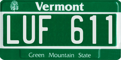 VT license plate LUF611