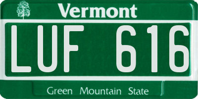 VT license plate LUF616