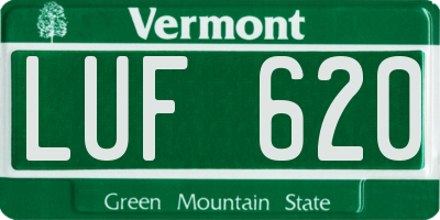 VT license plate LUF620