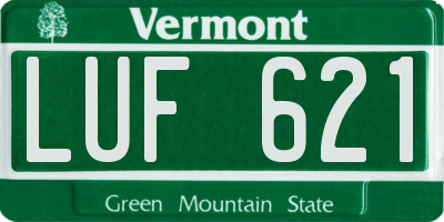 VT license plate LUF621