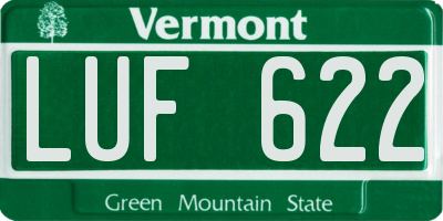 VT license plate LUF622