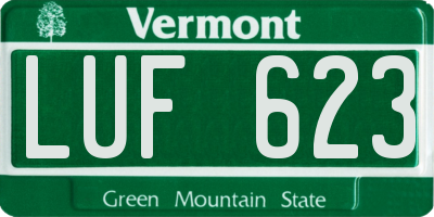 VT license plate LUF623