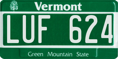 VT license plate LUF624