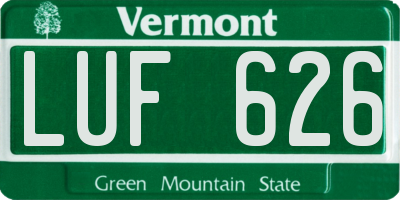 VT license plate LUF626