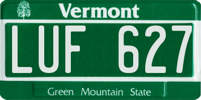 VT license plate LUF627