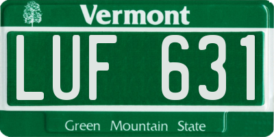 VT license plate LUF631