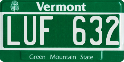 VT license plate LUF632