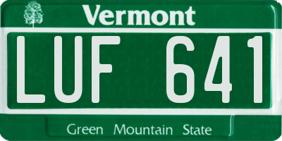 VT license plate LUF641