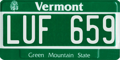 VT license plate LUF659
