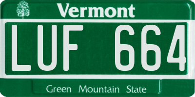 VT license plate LUF664