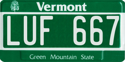 VT license plate LUF667