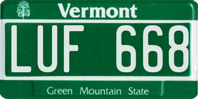 VT license plate LUF668