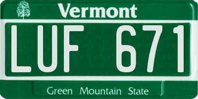 VT license plate LUF671