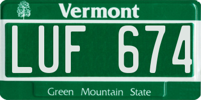 VT license plate LUF674