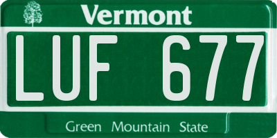VT license plate LUF677