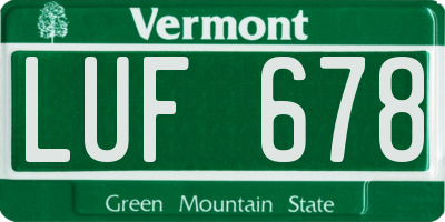 VT license plate LUF678