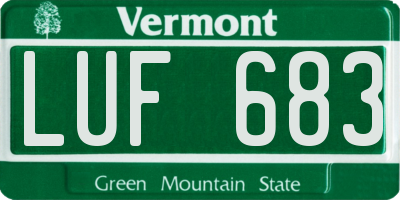 VT license plate LUF683