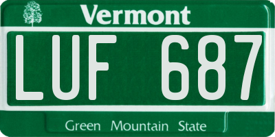 VT license plate LUF687