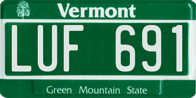 VT license plate LUF691