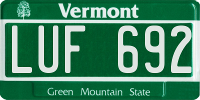 VT license plate LUF692