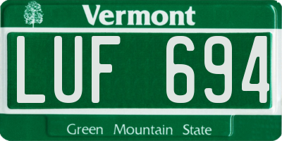 VT license plate LUF694