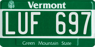 VT license plate LUF697