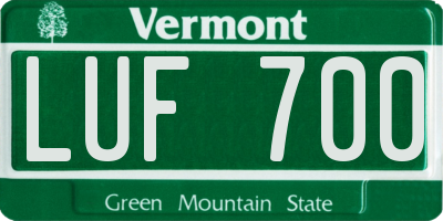 VT license plate LUF700