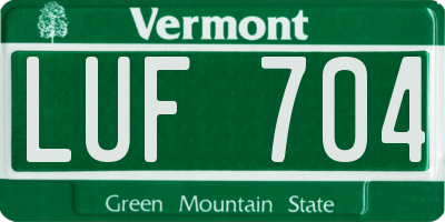 VT license plate LUF704