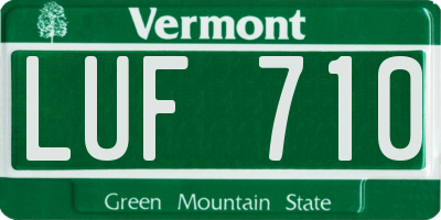 VT license plate LUF710