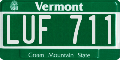 VT license plate LUF711