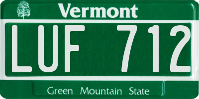VT license plate LUF712