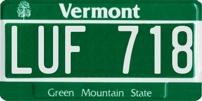VT license plate LUF718