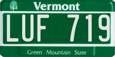 VT license plate LUF719