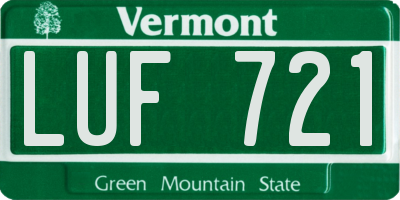 VT license plate LUF721